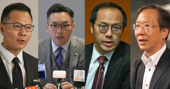 The four lawmakers said to be disqualified includes (starting on the left) Dennis Kwok Wing-hang, Alvin Yeung Ngok-kiu, Kenneth Leung Kai-cheong and Kwok Ka-ki. The four lawmakers said to be disqualified includes (starting on the left) Dennis Kwok Wing-hang, Alvin Yeung Ngok-kiu, Kenneth Leung Kai-cheong and Kwok Ka-ki.