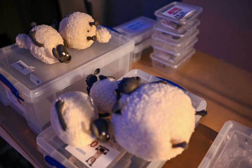 Photo by BEN STANSALL / AFP This photo taken on March 4, 2026 shows models for 'Shaun the Sheep: The Beast of Mossy Bottom' at Aardman Animations studios in Bristol, western England.