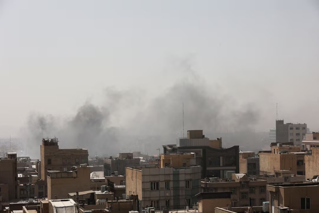 Smoke rises following an explosion, after Israel and the U.S. launched strikes on Iran, in Tehran, Iran, February 28, 2026. Majid Asgaripour/WANA (West Asia News Agency) via REUTERS