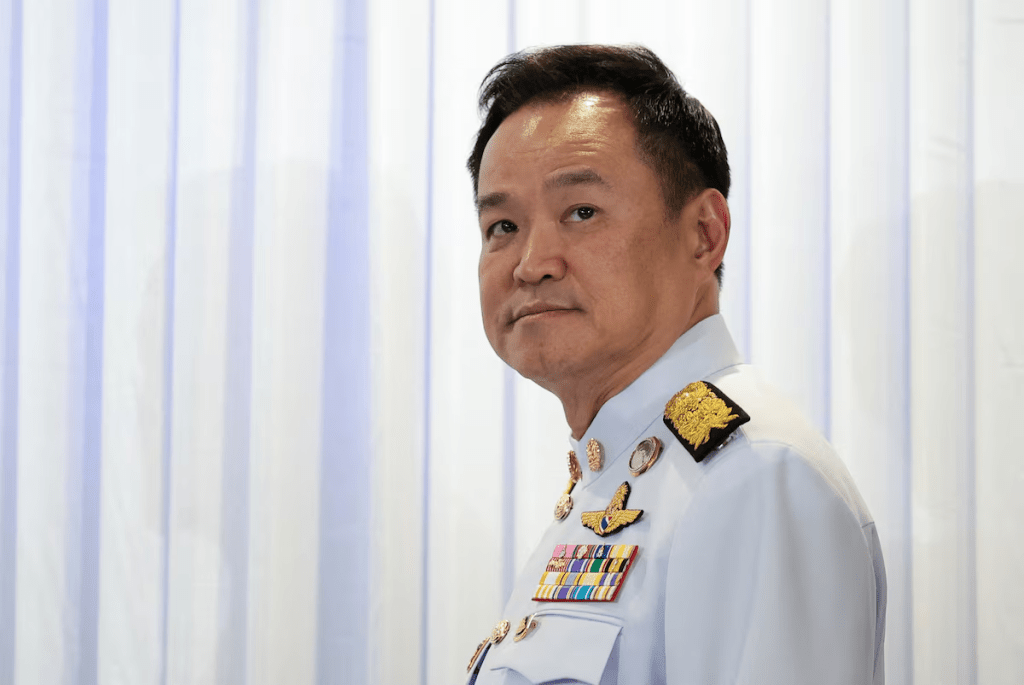 Thailand's newly elected Prime Minister Anutin Charnvirakul looks on during a press conference at the Bhumjaithai party headquarters after a royal endorsement ceremony, in Bangkok, Thailand, March 20, 2026. REUTERS/Chalinee Thirasupa