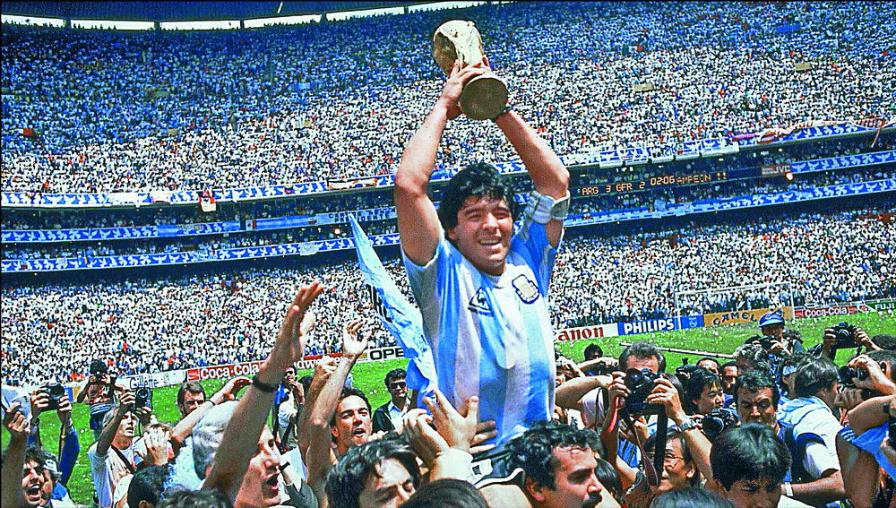 A World Cup winner in 1986, where he scored two of the sport's most memorable goals, Diego Maradona rivals Pele for the title of greatest footballer in history. AP 