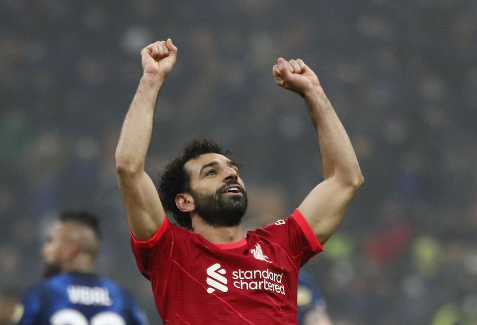 Liverpool's Mohamed Salah celebrates scoring their second goal. (Reuters) Liverpool's Mohamed Salah celebrates scoring their second goal. (Reuters)