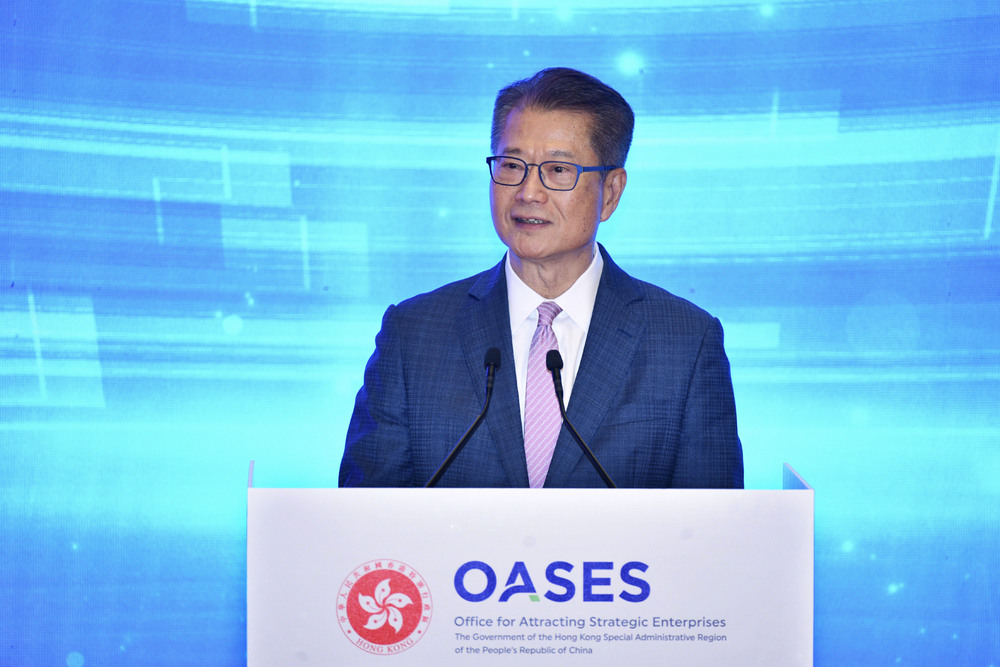 Paul Chan speaks at the signing ceremony. SING TAO Paul Chan speaks at the signing ceremony. SING TAO