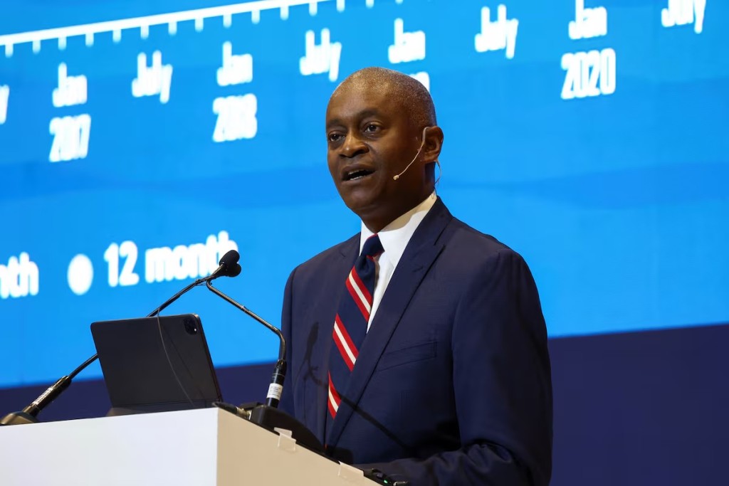 President and chief executive officer of the Federal Reserve Bank of Atlanta, Raphael Bostic speaks at the South African Reserve Bank's Biennial Conference in the Cape Town International Convention Centre, South Africa, August 31, 2023. REUTERS