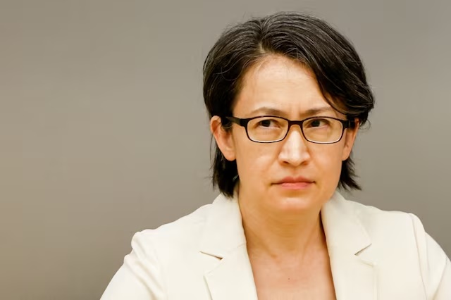 Taiwan's Vice President Hsiao Bi-khim looks on during a briefing for foreign media in Taipei, Taiwan July 18, 2025. REUTERS/Ann Wang