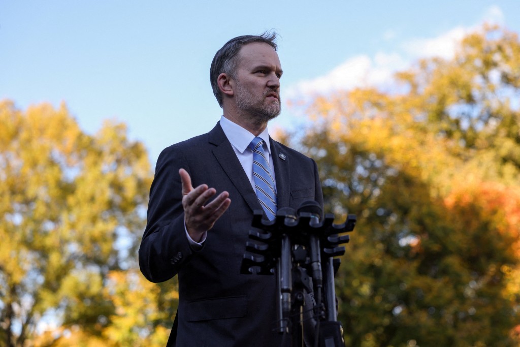 U.S. Trade Representative Jamieson Greer speaks with reporters at the White House in Washington, D.C., U.S., October 30, 2025. REUTERS/Kylie Cooper