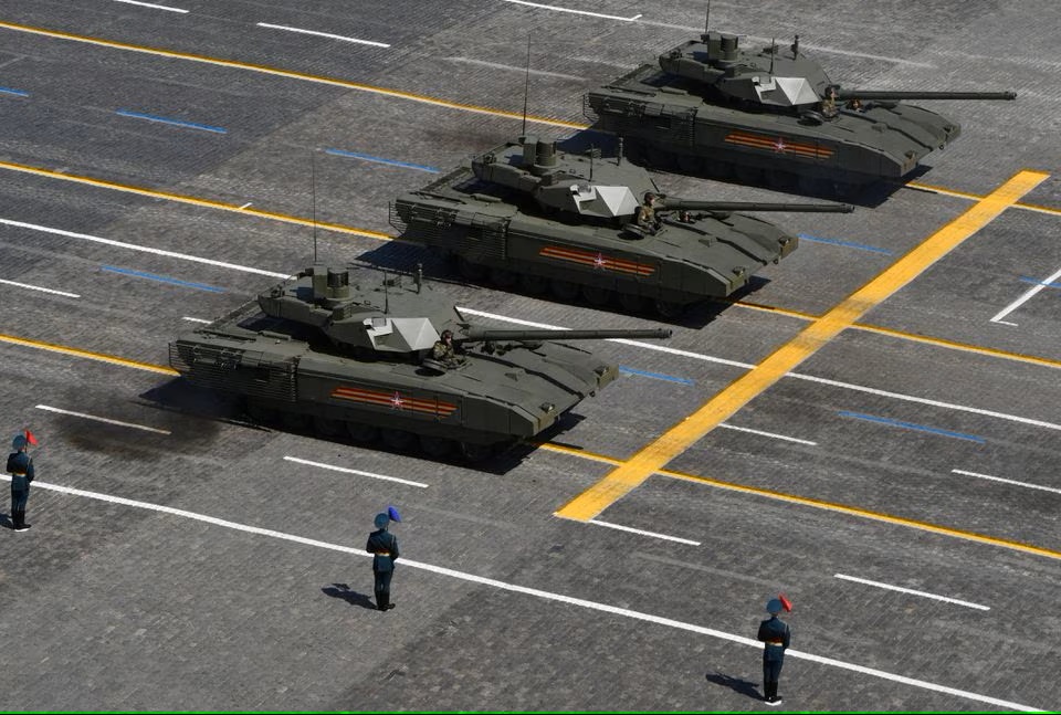 Russian T-14 Armata tanks drive during the Victory Day Parade in Red Square in Moscow, Russia, June 24, 2020. (Reuters) Russian T-14 Armata tanks drive during the Victory Day Parade in Red Square in Moscow, Russia, June 24, 2020. (Reuters)