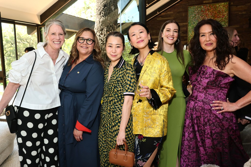 Mary Alice Drumm, Yvett Merino, Maggie Kang, Domee Shi, Madeline Sharafian and Michelle Wong attend the 98th Academy Awards Luncheon For Female Nominees Hosted by Diane von Furstenberg on March 11, 2026 in Beverly Hills, California. Emma McIntyre/Getty Images for DVF/AFP