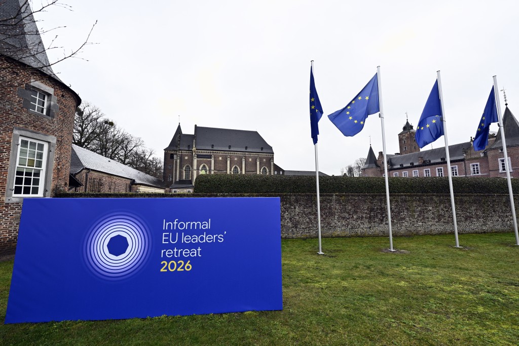This photograph shows the Alden Biesen Castle where EU leaders are expected to hold talks on competitiveness during an Informal EU Leaders' Retreat in Bilzen, central Belgium on February 11, 2026. (Photo by ERIC LALMAND / BELGA / AFP)