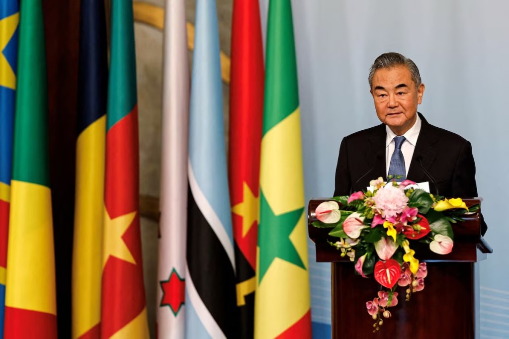 China's Foreign Minister Wang Yi delivers a speech at the ministerial conference of the 2024 Summit of the Forum on China-Africa Cooperation (FOCAC) in Beijing, China September 3, 2024. REUTERS