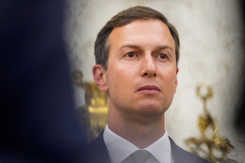 Jared Kushner looks on during a swearing-in ceremony of Special Envoy Steve Witkoff in the Oval Office at the White House in Washington, D.C., U.S., May 6, 2025. REUTERS