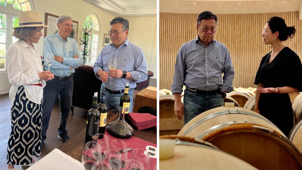 Yau  visiting a vineyard in Bordeaux to learn about its operations. (GIS)