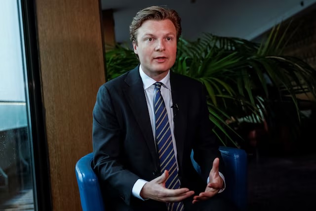 Dutch Defence Minister Ruben Brekelmans speaks during an interview with Reuters in Kyiv, Ukraine, October 6, 2024. (REUTERS/Alina Smutko/File Photo)