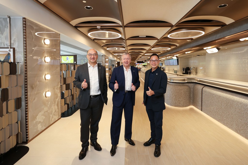The Hong Kong Jockey Club’s chief executive officer Winfried Engelbrecht-Bresges (centre), executive director, customer strategy, insights and innovation Dennis Hau (left), and executive director, corporate affairs Raymond Tam (right) are confident the reopened Champion Circle will be well received by customers.