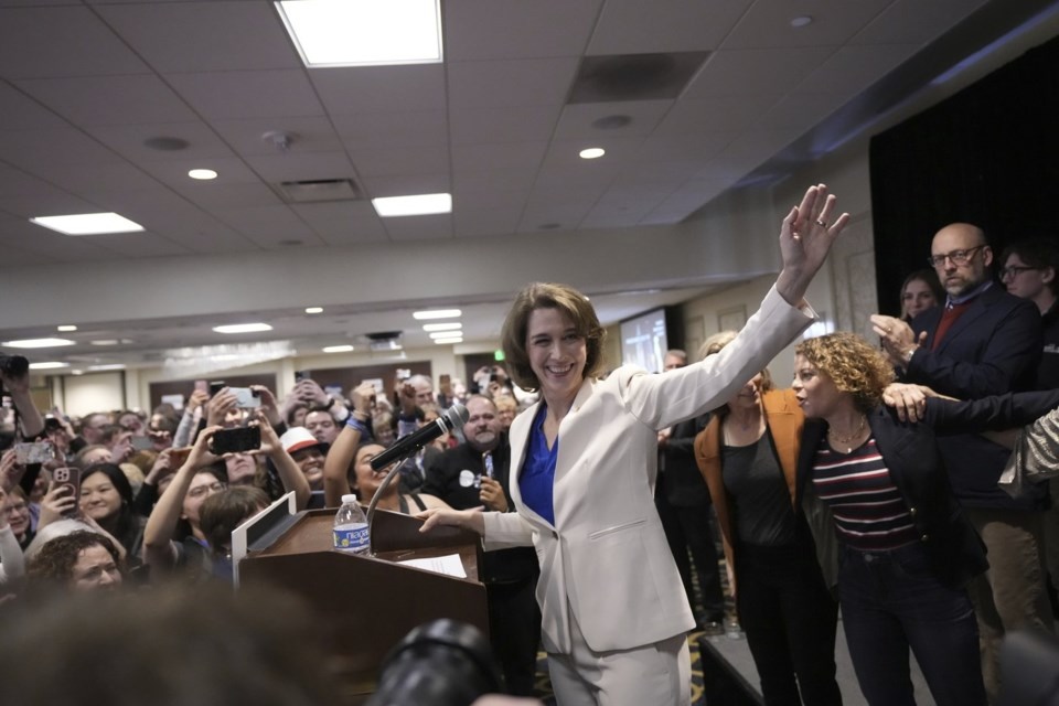 Wisconsin Supreme Court candidate Susan Crawford waves during her election night party after winning the election Tuesday, April 1, 2025, in Madison, Wis. (AP Photo/Kayla Wolf) Wisconsin Supreme Court candidate Susan Crawford waves during her election night party after winning the election Tuesday, April 1, 2025, in Madison, Wis. (AP Photo/Kayla Wolf)
