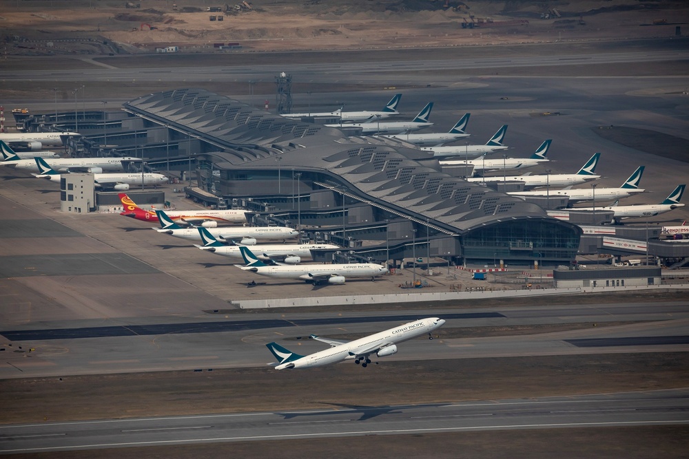 An aircraft operated by Cathay Pacific Airways Ltd. takes off from the Hong Kong International Airport earlier in January. (Bloomberg) An aircraft operated by Cathay Pacific Airways Ltd. takes off from the Hong Kong International Airport earlier in January. (Bloomberg)
