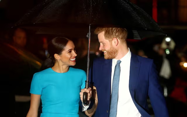 Britain's Prince Harry and his wife Meghan, Duchess of Sussex, arrive at the Endeavour Fund Awards in London, Britain, March 5, 2020. REUTERS/Hannah McKay/File Photo 