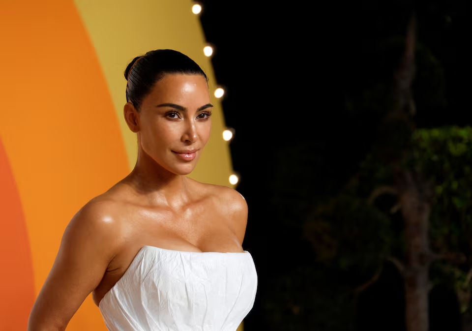Kim Kardashian arrives at the Vanity Fair Oscars party after the 97th Academy Awards, in Beverly Hills, California, U.S., March 2, 2025. (Reuters)