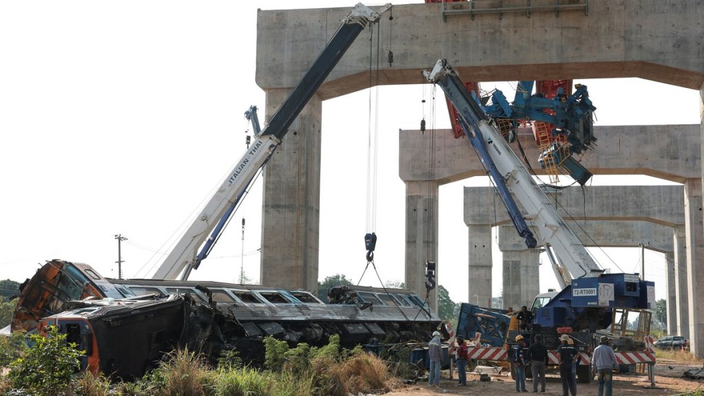 Train traveling from Bangkok to Ubon Ratchathani derailed in Sikhio district. Reuters
