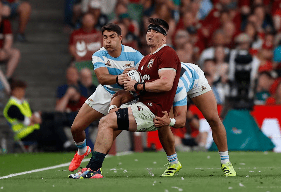 Rugby Union - British & Irish Lions v Argentina - Aviva Stadium, Dublin, Ireland - June 20, 2025 British & Irish Lions' Tom Curry in action REUTERS/Clodagh Kilcoyne/File Photo