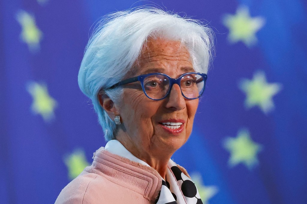 European Central Bank (ECB) President Christine Lagarde addresses the media after the ECB's Governing Council meeting, at the ECB headquarters in Frankfurt, Germany, April 17, 2025. REUTERS