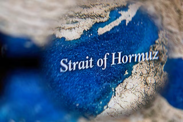 Strait of Hormuz map is seen in this illustration taken April 15, 2026. REUTERS/Dado Ruvic/Illustration/File Photo 