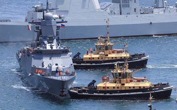 A Russian vessel arrives at the Simon's Town Naval base ahead of the BRICS Plus countries which include China, Russia and Iran for a joint naval exercises in South Africa's, in Cape Town, South Africa, January 9, 2026. REUTERS