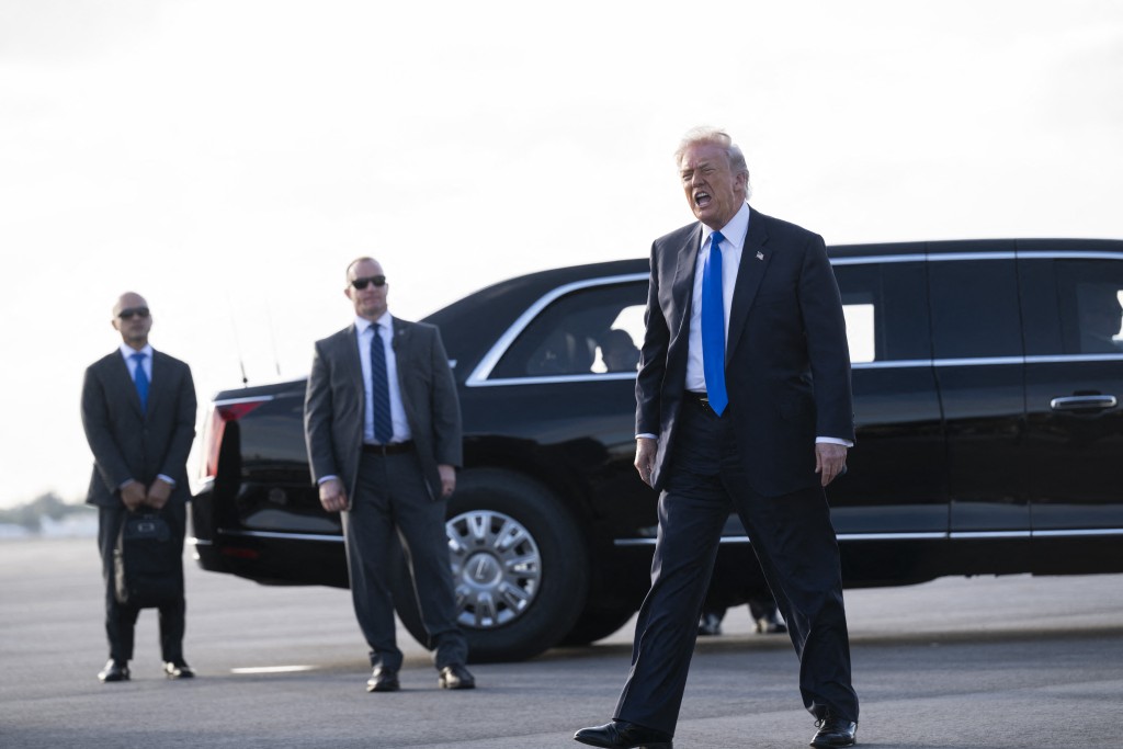 U.S. President Donald Trump arrives at the Palm Beach International Airport on April 24, 2026 in Palm Beach, Florida. President Trump is going to Mar-a-Lago and will return to Washington tomorrow. Roberto Schmidt/Getty Images/AFP 