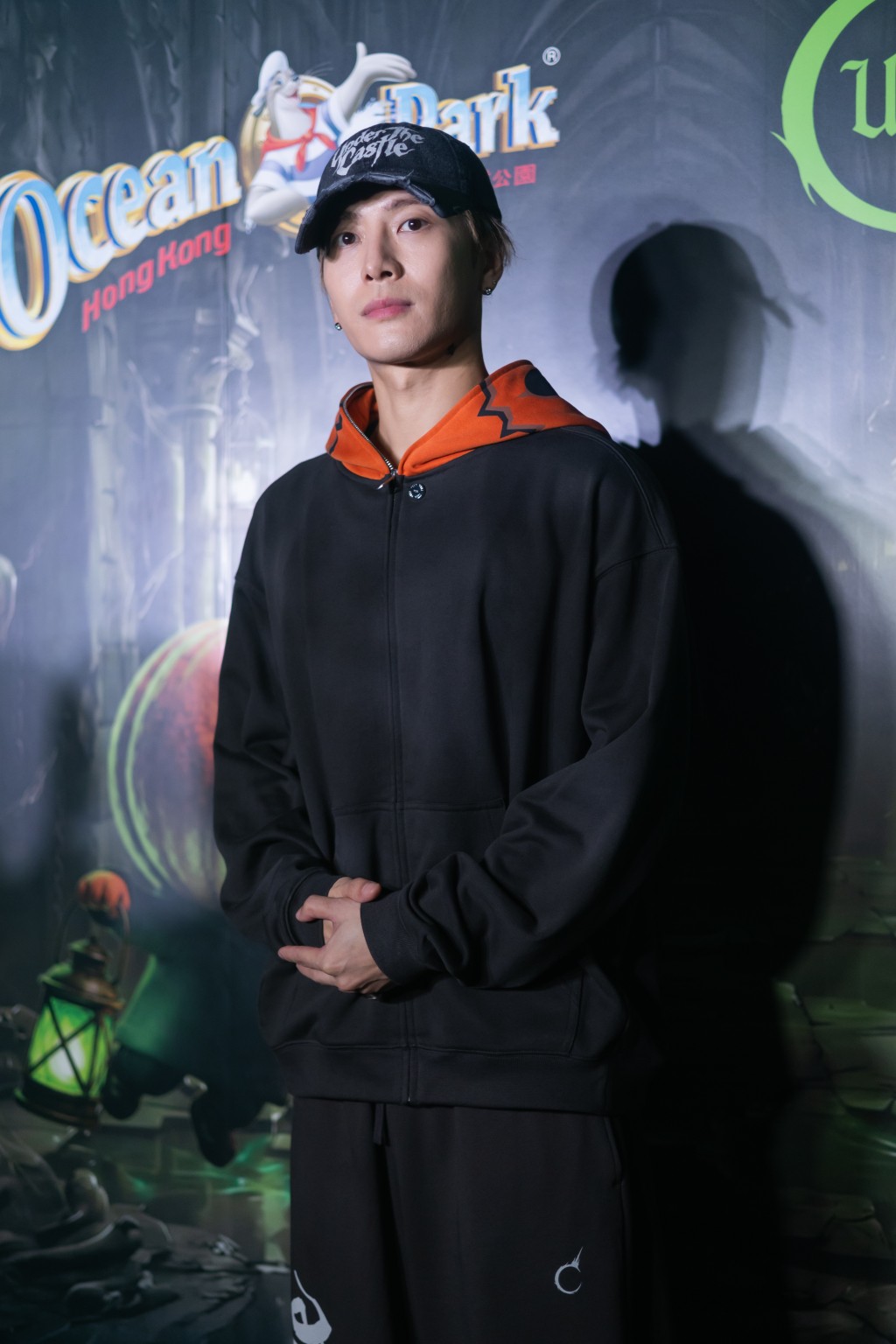 Jackson Wang speaks to the media.