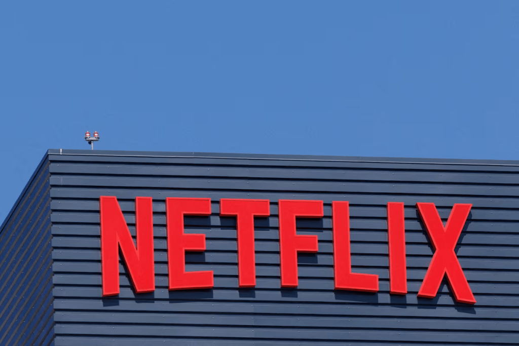 The Netflix logo is shown on one of their Hollywood buildings in Los Angeles, California, U.S., July 12, 2023. REUTERS/Mike Blake/File Photo