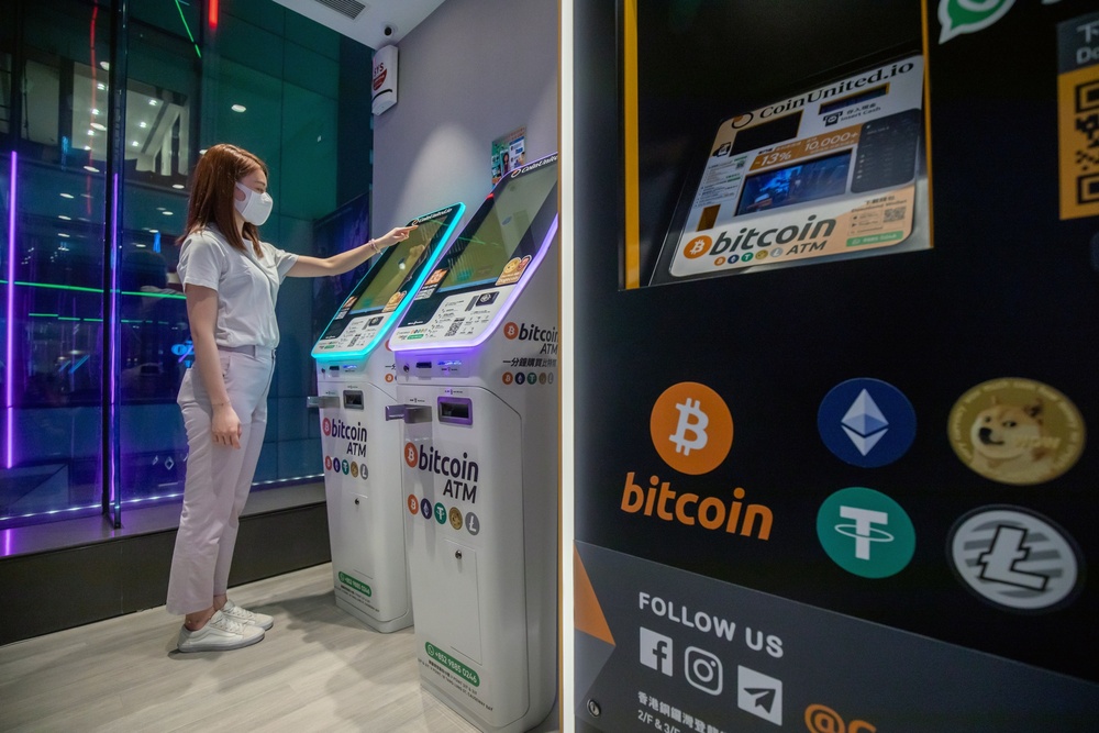 Cryptocurrency ATMs at an exchange in Hong Kong. (Bloomberg) Cryptocurrency ATMs at an exchange in Hong Kong. (Bloomberg)