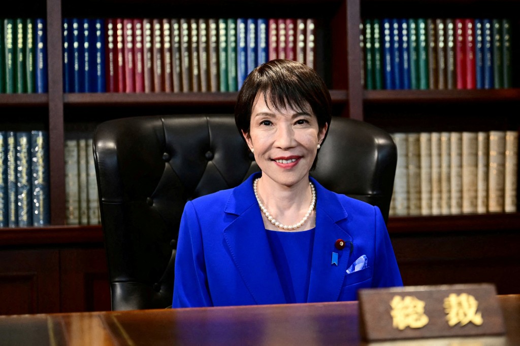 Sanae Takaichi, the newly elected leader of Japan's ruling Liberal Democratic Party (LDP), poses in the party leader's office after the LDP leadership election in Tokyo, Japan, October 4, 2025. Conservative Sanae Takaichi hailed a "new era" on October 4 after winning the leadership of Japan's ruling party, putting her on course to become the country's first woman prime minister. Yuichi Yamazaki/Pool via REUTERS/File Photo