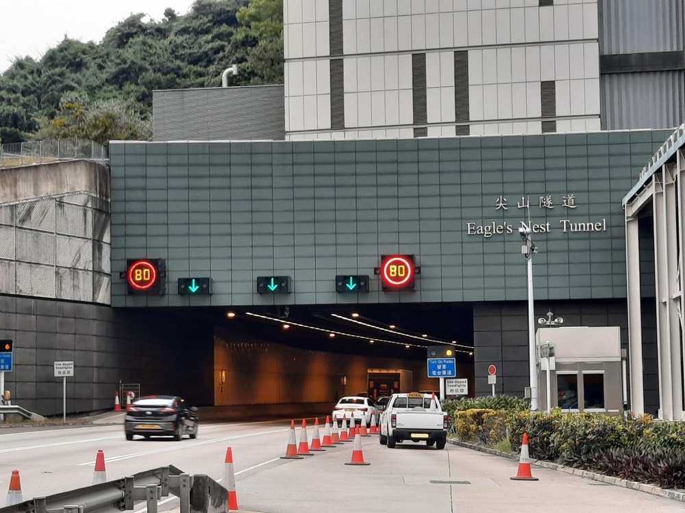 The free-flow system will launch at the Tsing Sha control area that includes Tai Wai, top left, and Eagle's Nest tunnels. The free-flow system will launch at the Tsing Sha control area that includes Tai Wai, top left, and Eagle's Nest tunnels.