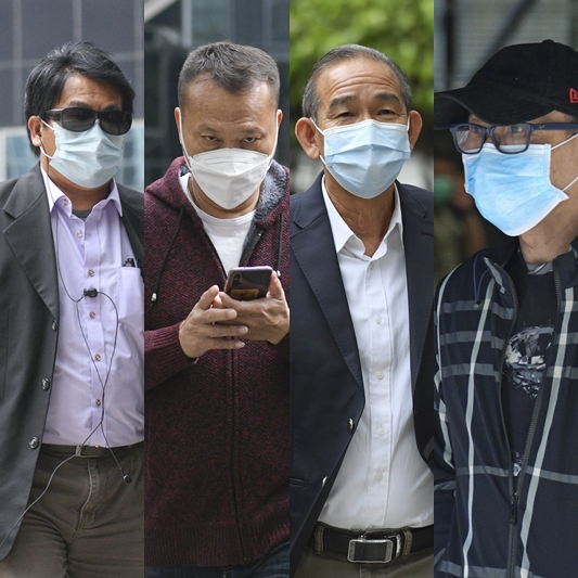 (Left to right) Wong Chi-wing, Ng Wai-nam, Tang Ying-bun, and Tang Wai-sum. File photo. (Left to right) Wong Chi-wing, Ng Wai-nam, Tang Ying-bun, and Tang Wai-sum. File photo.