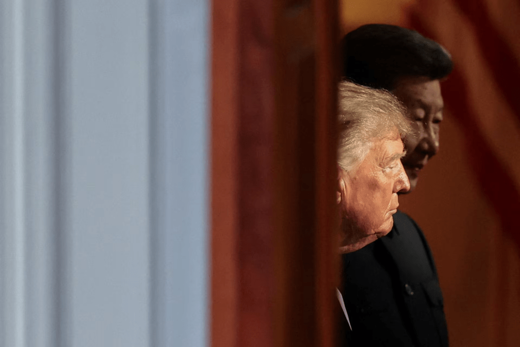 US President Donald Trump and Chinese President Xi Jinping stand inside the White House ahead of a state dinner in Washington, D.C., US, September 24, 2026. REUTERS/Kylie Cooper