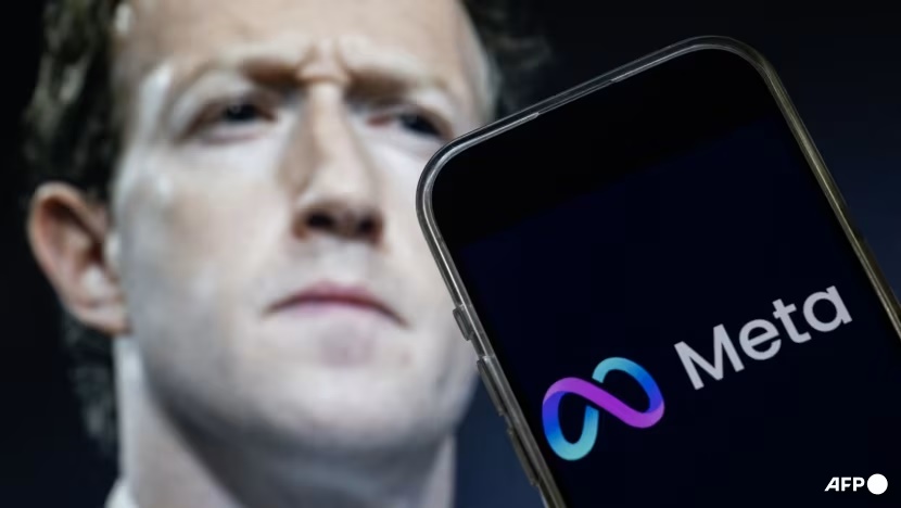 This photo illustration created on Jan 7, 2025, in Washington, DC, shows an image of Mark Zuckerberg, CEO of Meta, and an image of the Meta logo. (File photo: AFP/Drew Angerer) This photo illustration created on Jan 7, 2025, in Washington, DC, shows an image of Mark Zuckerberg, CEO of Meta, and an image of the Meta logo. (File photo: AFP/Drew Angerer)