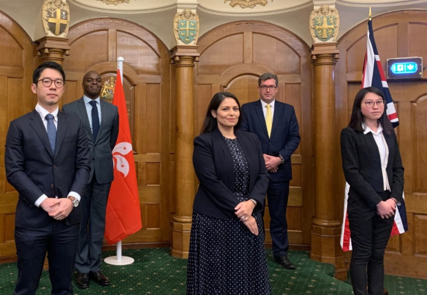 British Home Secretary Priti Patel meets with activist Nathan Law, and others in London. British Home Secretary Priti Patel meets with activist Nathan Law, and others in London.