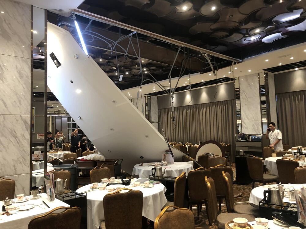 The collapse did not hit any of the customers, who were mostly seniors having breakfast. The collapse did not hit any of the customers, who were mostly seniors having breakfast.