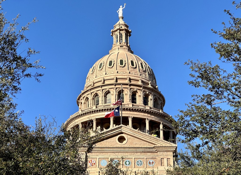 The Texas State Capitol is seen in Austin, Texas, on January 26, 2023. (Photo by Daniel SLIM / AFP)
