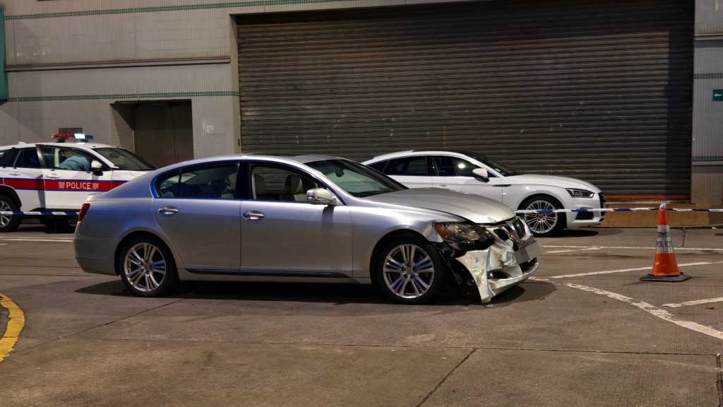 The private car was severely damaged.