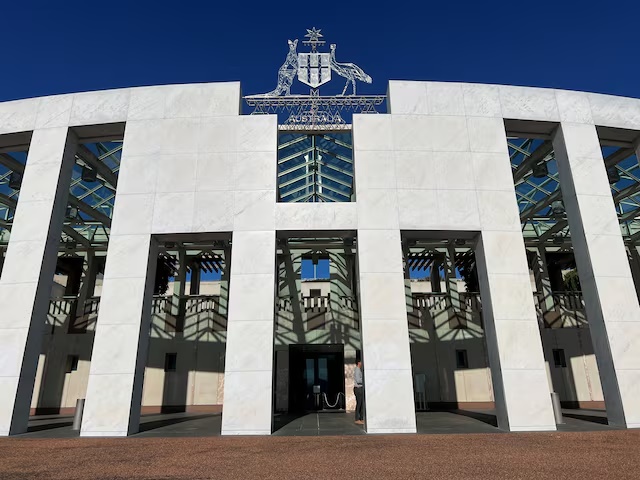 A general view of Australia's federal parliament, known as Parliament House, in Canberra, Australia May 2, 2025. REUTERS/Peter Hobson