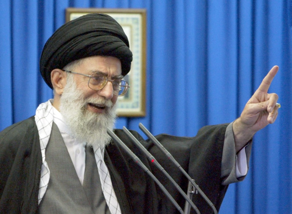 Iran's supreme leader Ayatollah Ali Khamenei gives a Friday prayer sermon at Tehran University 11 April 2003. (AFP)