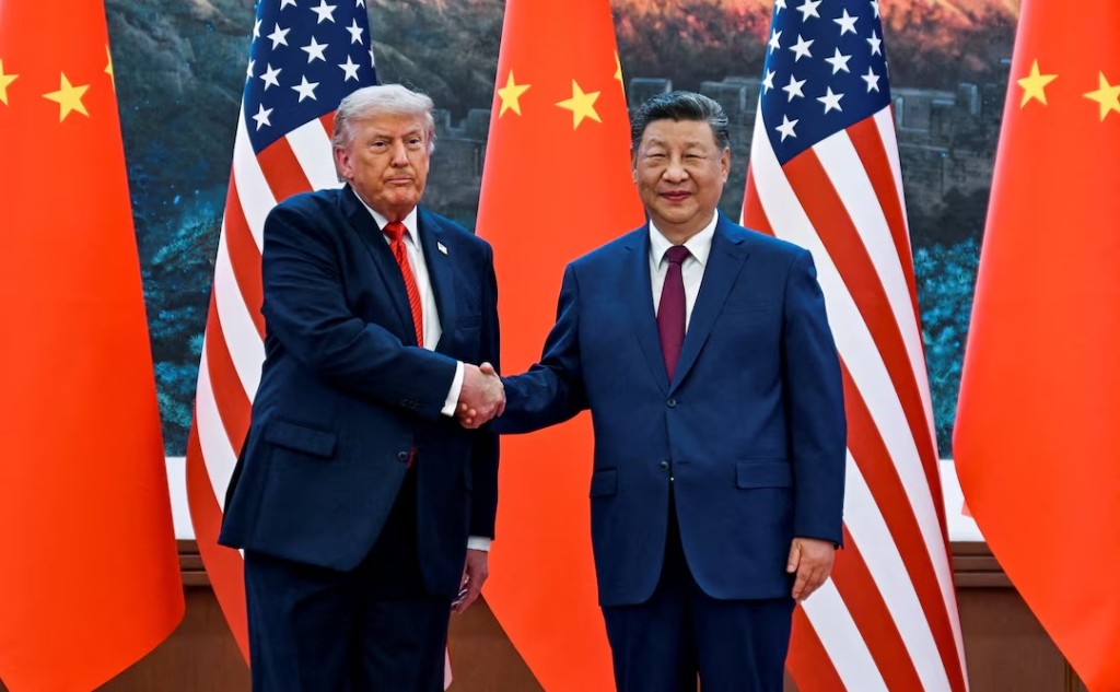 The scene as U.S. President Donald Trump participates in events at the Great Hall of the People and does a greeting with the President of the People’s Republic of China Xi Jinping May 14, 2026, in Beijing China during a trip focused on trade, regional security, and strengthening bilateral ties between the world’s two largest economies. Kenny Holston/Pool via REUTERS/File Photo