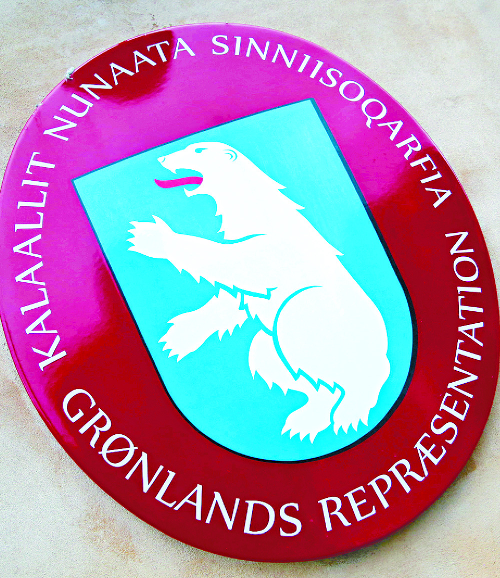 The sign of the Greenlandic representation. Reuters The sign of the Greenlandic representation. Reuters