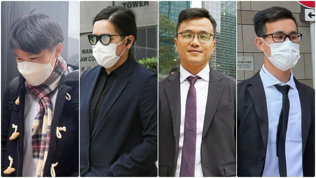The four appellants (from left) Wan Pak-sze, Pong Chun-sze, Leung Fei-pang and Chan Sau-yip. 