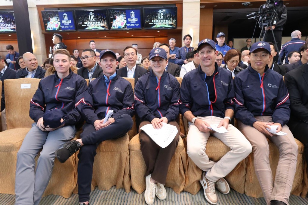 IJC competitors James McDonald, Zac Purton, Hollie Doyle, Hugh Bowman, Vincent Ho. Singtao