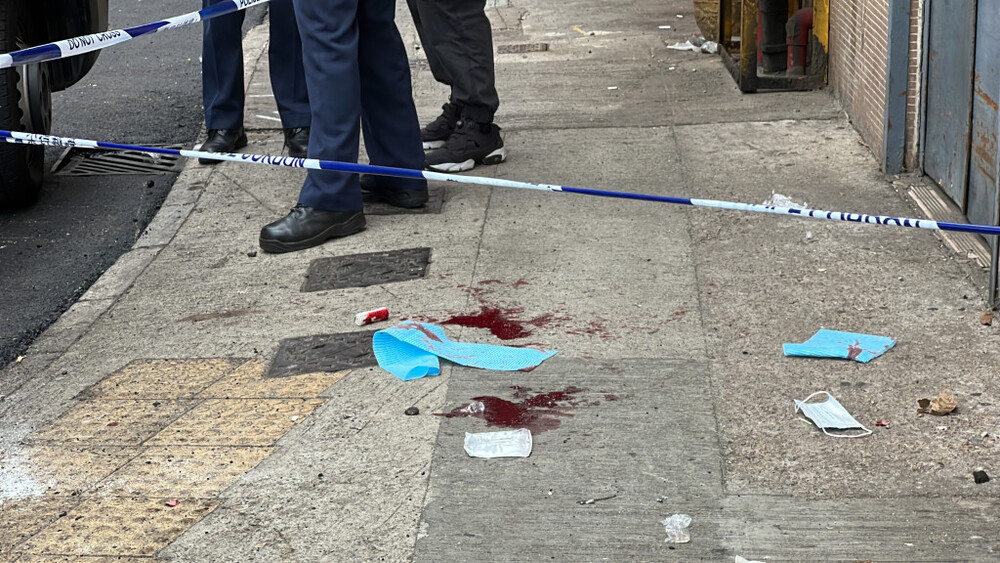 The crime scene on Tai Lee Street in Yuen Long. 