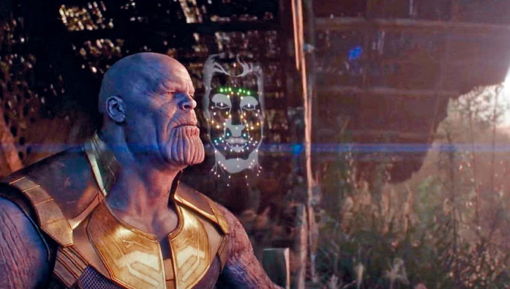 The creation of Thanos utilizes images captured by a helmet-mounted camera, which are then automatically transformed into high-resolution, frame-by-frame scans of the actor's face.