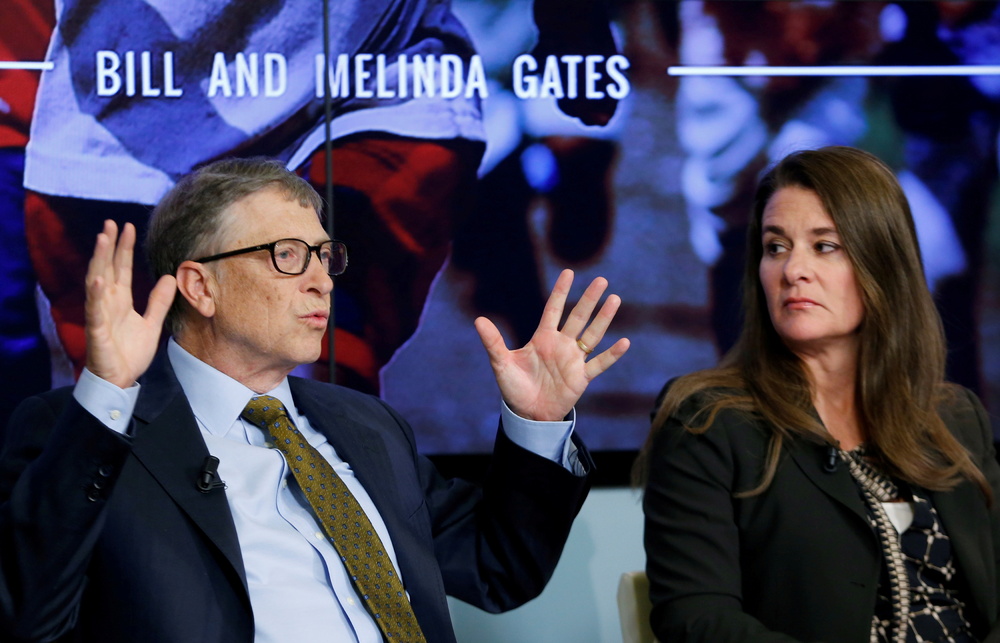 Bill and Melinda Gates attend a debate on the 2030 Sustainable Development Goals in Brussels January 22, 2015. Bill and Melinda Gates attend a debate on the 2030 Sustainable Development Goals in Brussels January 22, 2015.