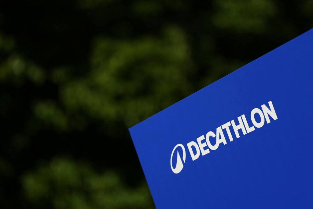 A Decathlon logo is seen at a store of the French sports equipment and sportswear company Decathlon in Saint-Herblain near Nantes, France, April 29, 2025. REUTERS